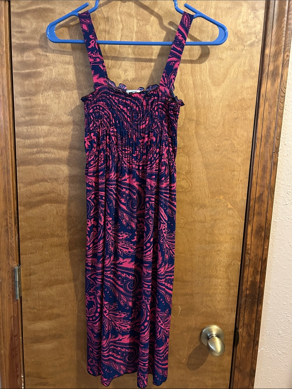 Pink and Navy Paisley Sun Dress  - Excellent Condition